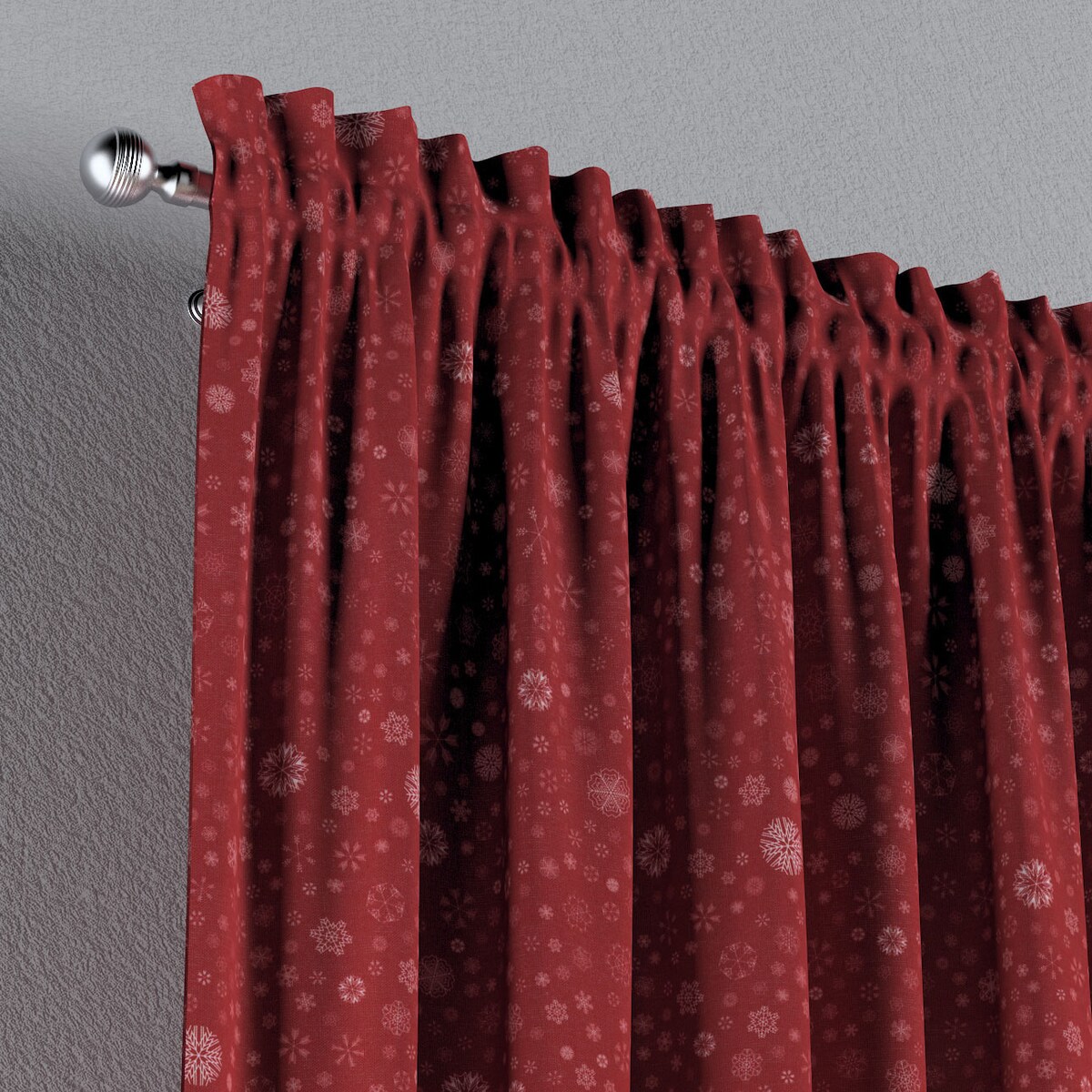 Zasłona na kanale z grzywką 1 szt. 130x260 czerwony