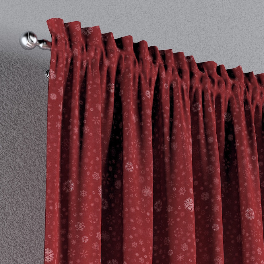 Zasłona na kanale z grzywką 1 szt. 130x260 czerwony