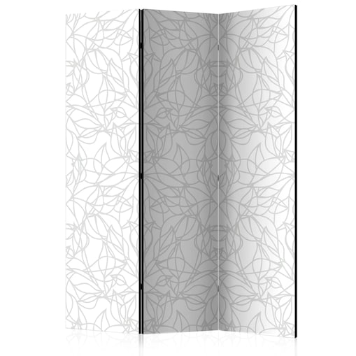 Parawan dwustronny Kwiaty 135x172 cm 3-częściowy biały