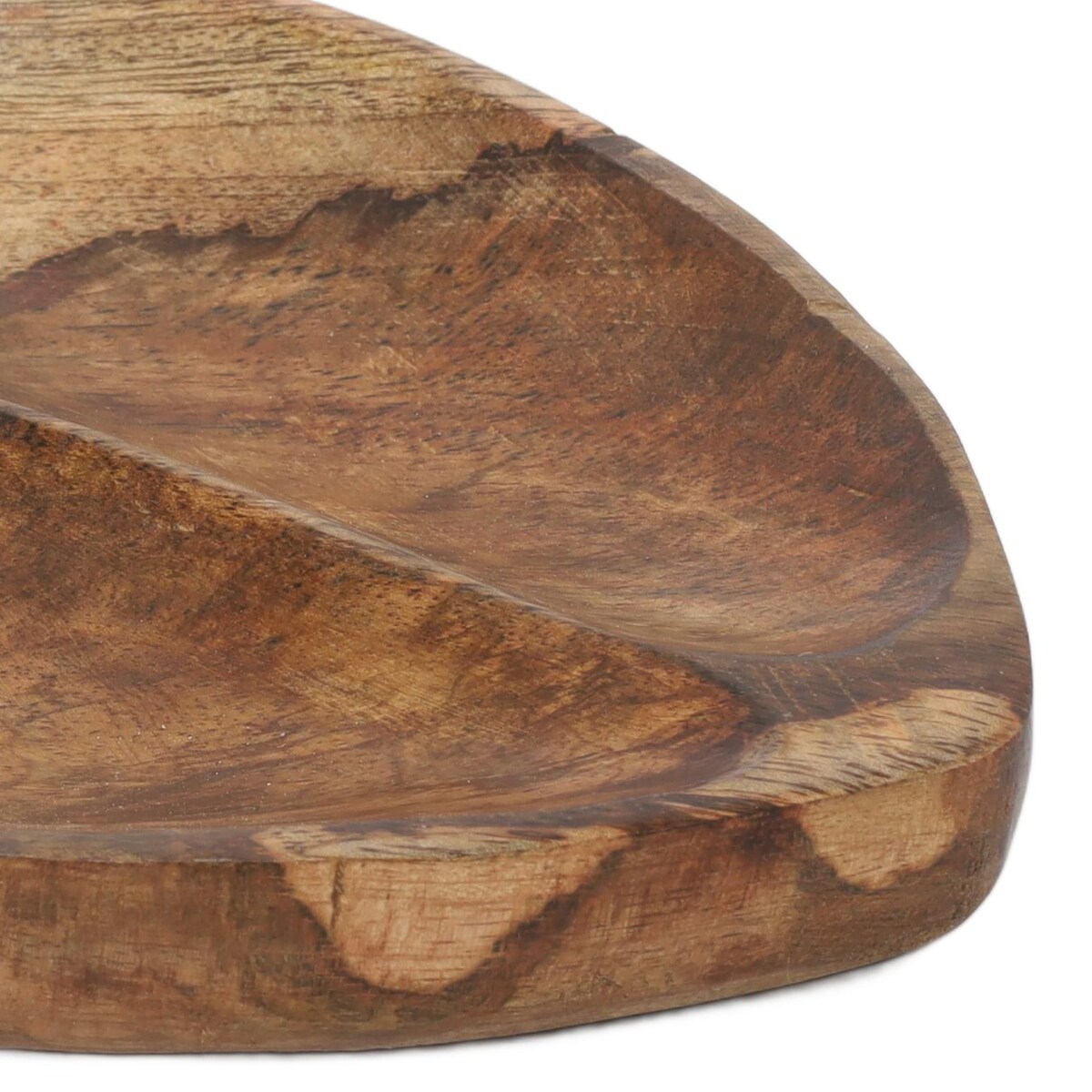 Deska do serwowania w kształcie liścia, drewno mango, 27 x 17 cm