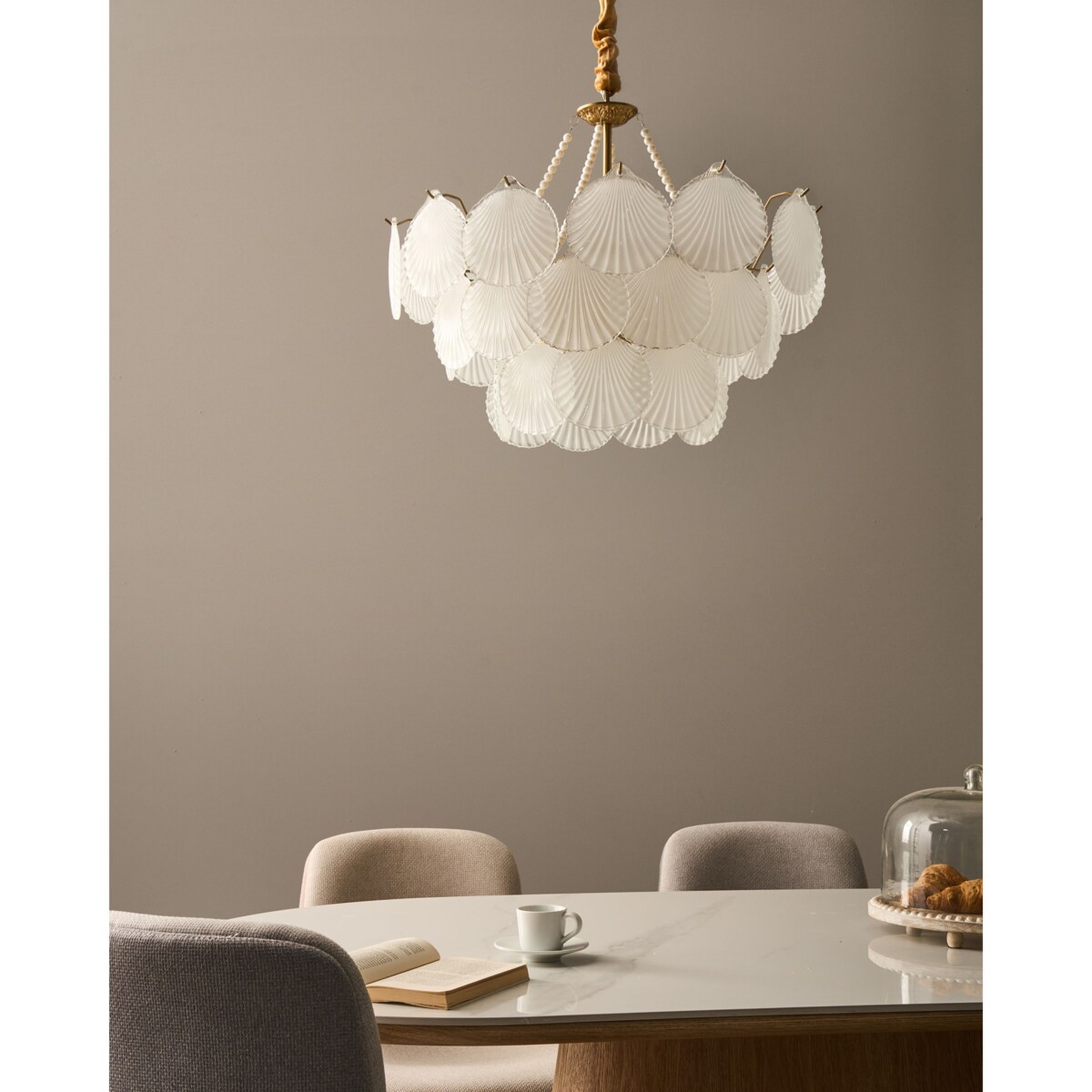 Żyrandol BIGOTE Szkło Mosiężny