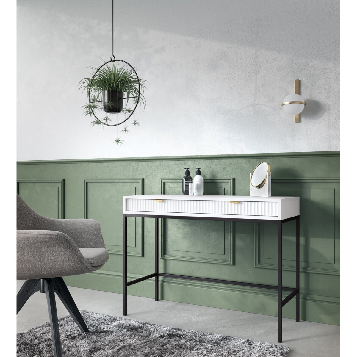 Toaletka Delicious ryflowana biała