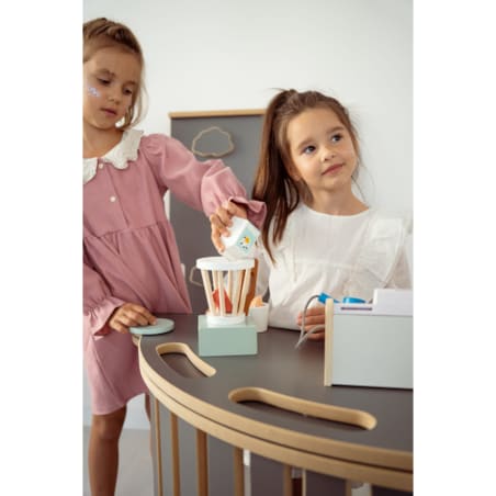 3w1 DUŻY bujak montessori + DUŻA zjeżdżalnia CHMURKI + blat - szary