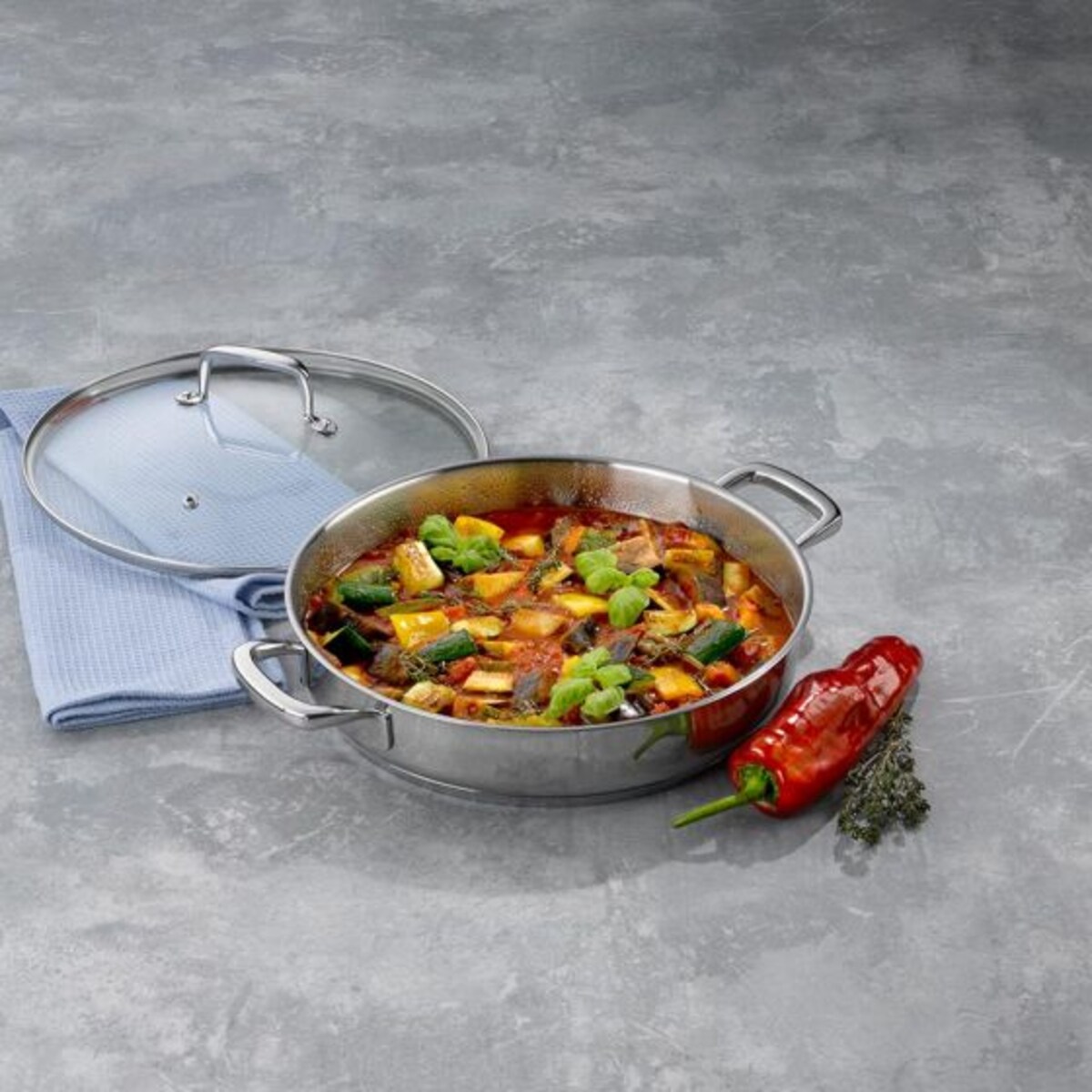 Patelnia do serwowania (28 cm) z pokrywką Flavoria Kela