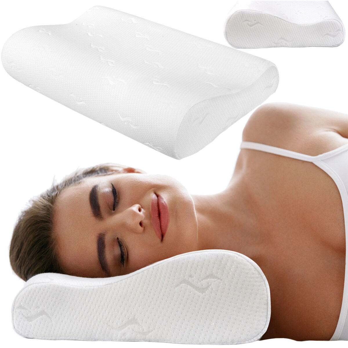 Poduszka Ortopedyczna 50X30 Do Spania Na Boku Brzuchu Na Zamek Profilowana