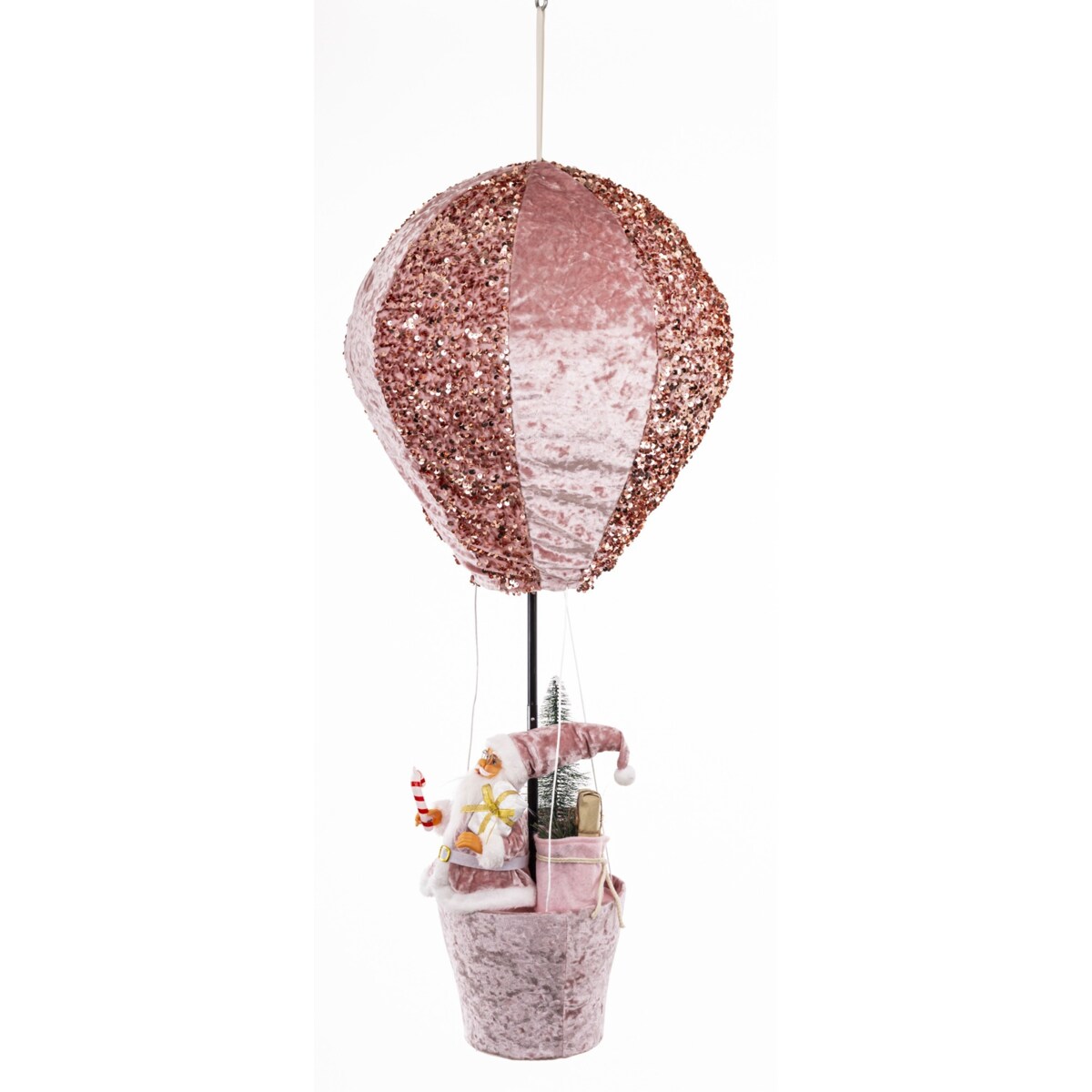 Figurka - Mikołaj w balonie 93x37x37 cm BALOON różowy