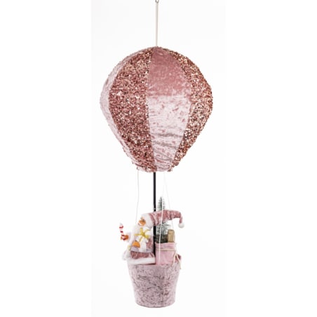 Figurka - Mikołaj w balonie 93x37x37 cm BALOON różowy