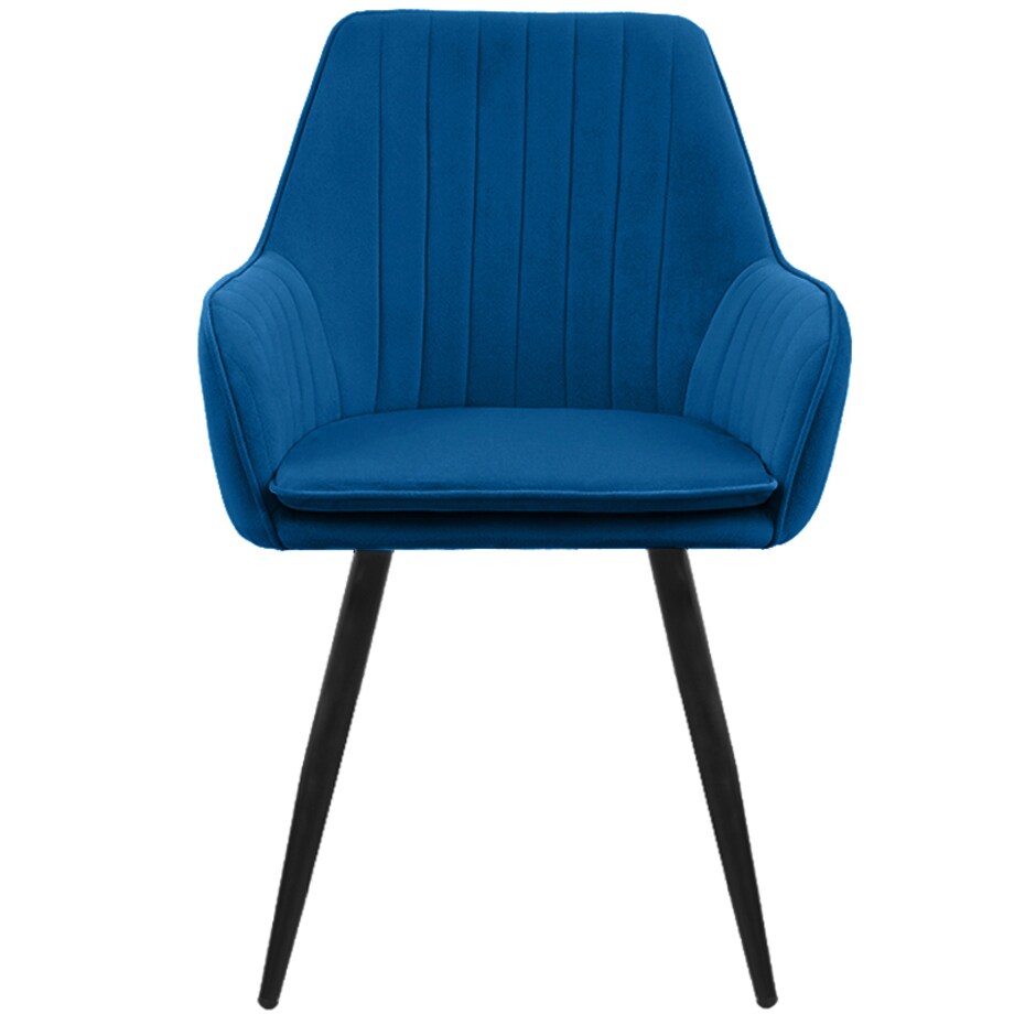 Krzesło tapicerowane welurowe granatowe do salonu jadalni