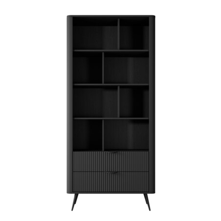 Regał częściowo otwarty do salonu LENA czarny