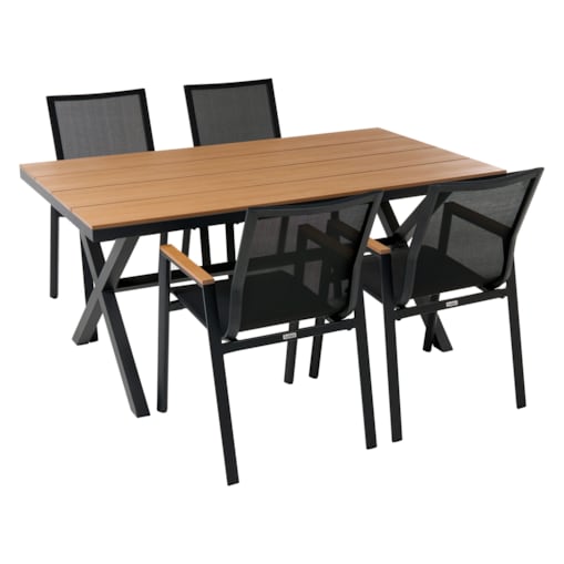 Zestaw ogrodowy dla 4 osób TIANO Metal Czarny