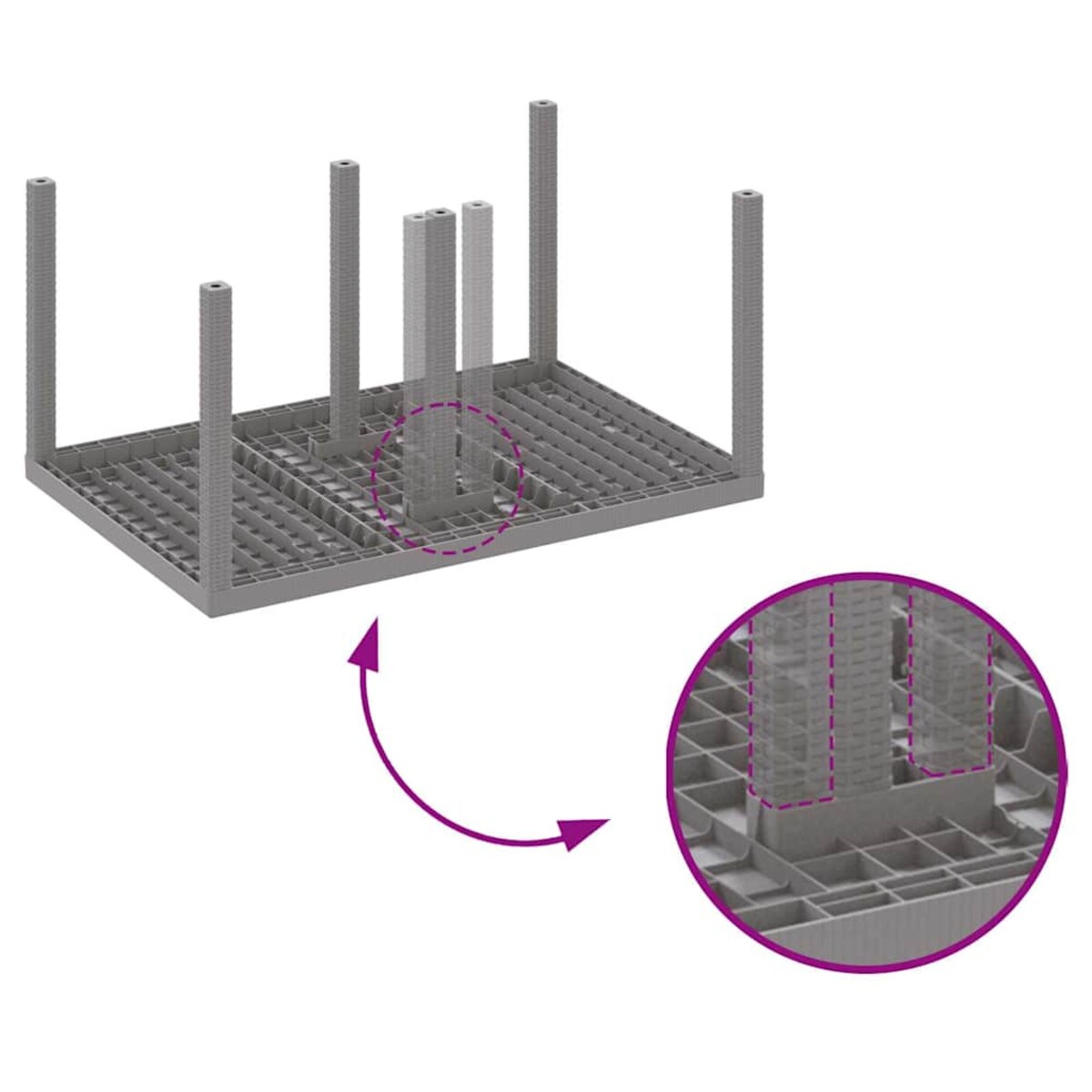 vidaXL Zestaw do jadalni w ogrodzie 5 pcs Jasnoszary Rattan Polt