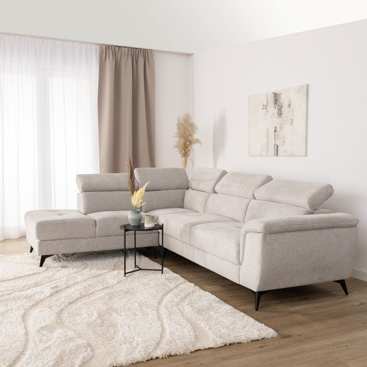 Sofa Randers grey lewa, 290x95x90 cm