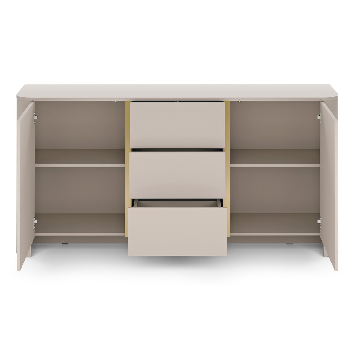 Komoda Szeroka BALI KSZ 168, pojemna o opływowych kształtach, kaszmirowa