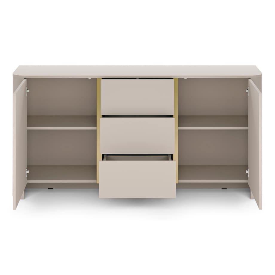 Komoda Szeroka BALI KSZ 168, pojemna o opływowych kształtach, kaszmirowa