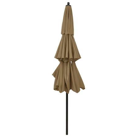 vidaXL 3-poziomowy parasol na aluminiowym słupku, kolor taupe, 3 m
