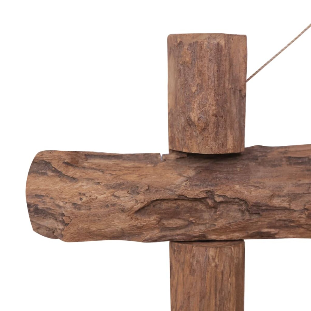 vidaXL Lustro w ramie z belek, 70x70 cm, drewno tekowe z odzysku