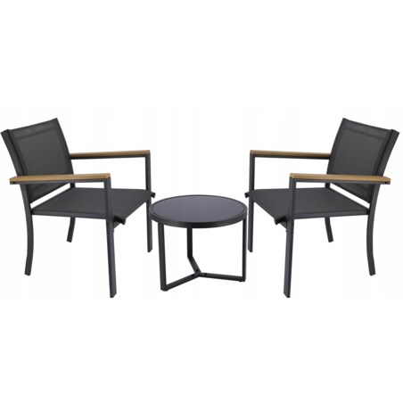 Zestaw mebli ogrodowych z tekstylenu szare