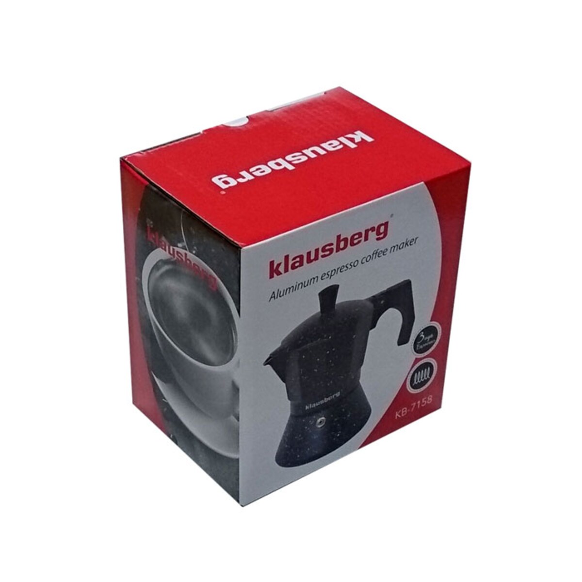 Kawiarka espresso 300ml 6 filiżanek czarna KLAUSBERG
