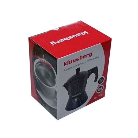 Kawiarka espresso 300ml 6 filiżanek czarna KLAUSBERG