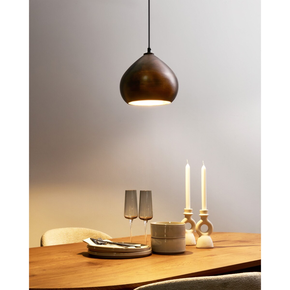 Lampa wisząca SANYATI Drewno mango Ciemnobrązowy