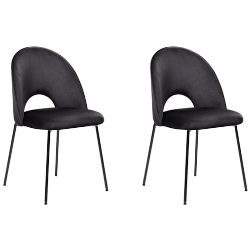 Zestaw 2 krzeseł do jadalni welurowy czarny COVELO