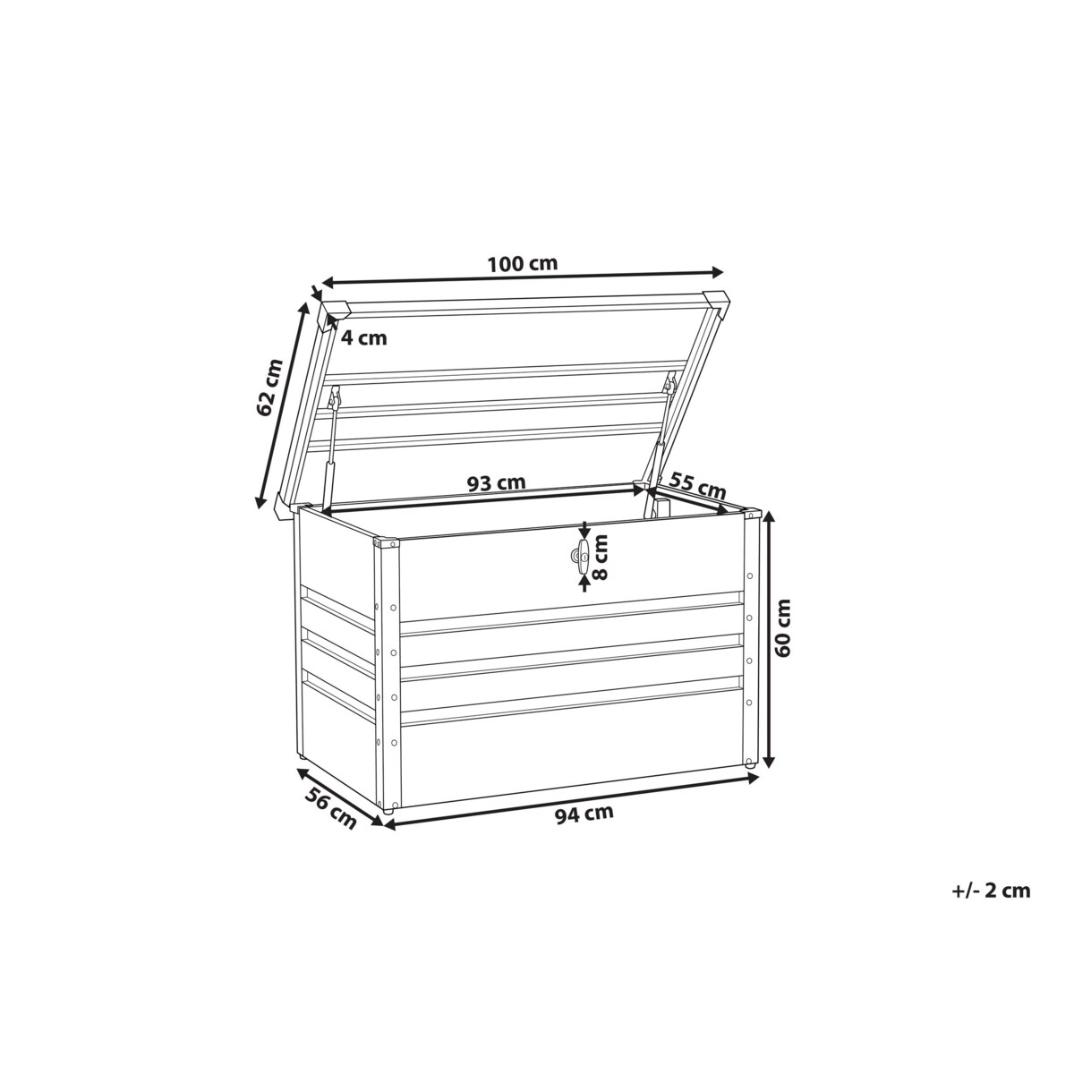 Skrzynia ogrodowa metalowa 300 l ciemnoszara CEBROSA