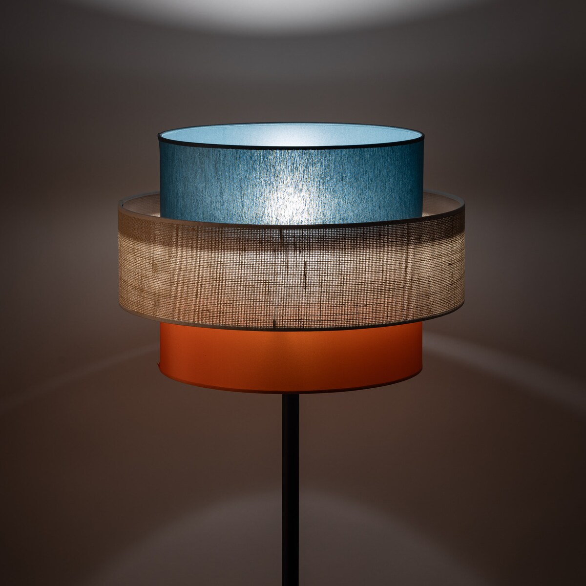 Lampa podłogowa TK Lighting TRIO JUTA MIX 6452 E27 159 cm wielokolorowa z kloszem z tkaniny i juty do salonu