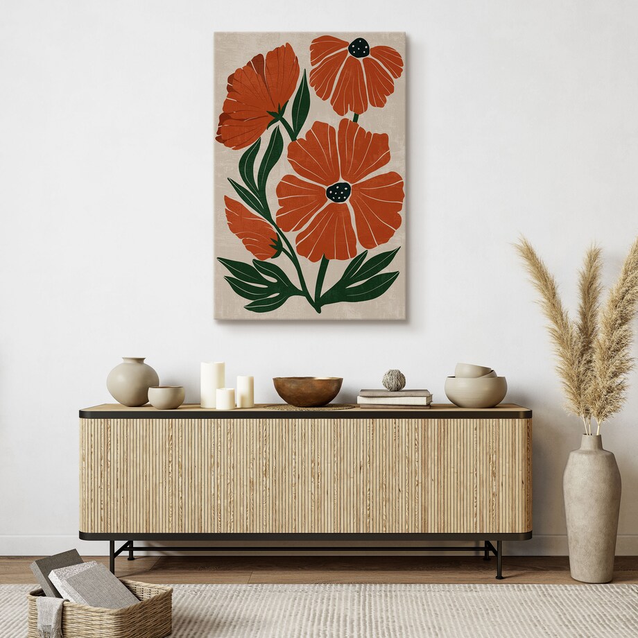 Obraz Pomarańczowe Maki Kwiaty 80x120cm