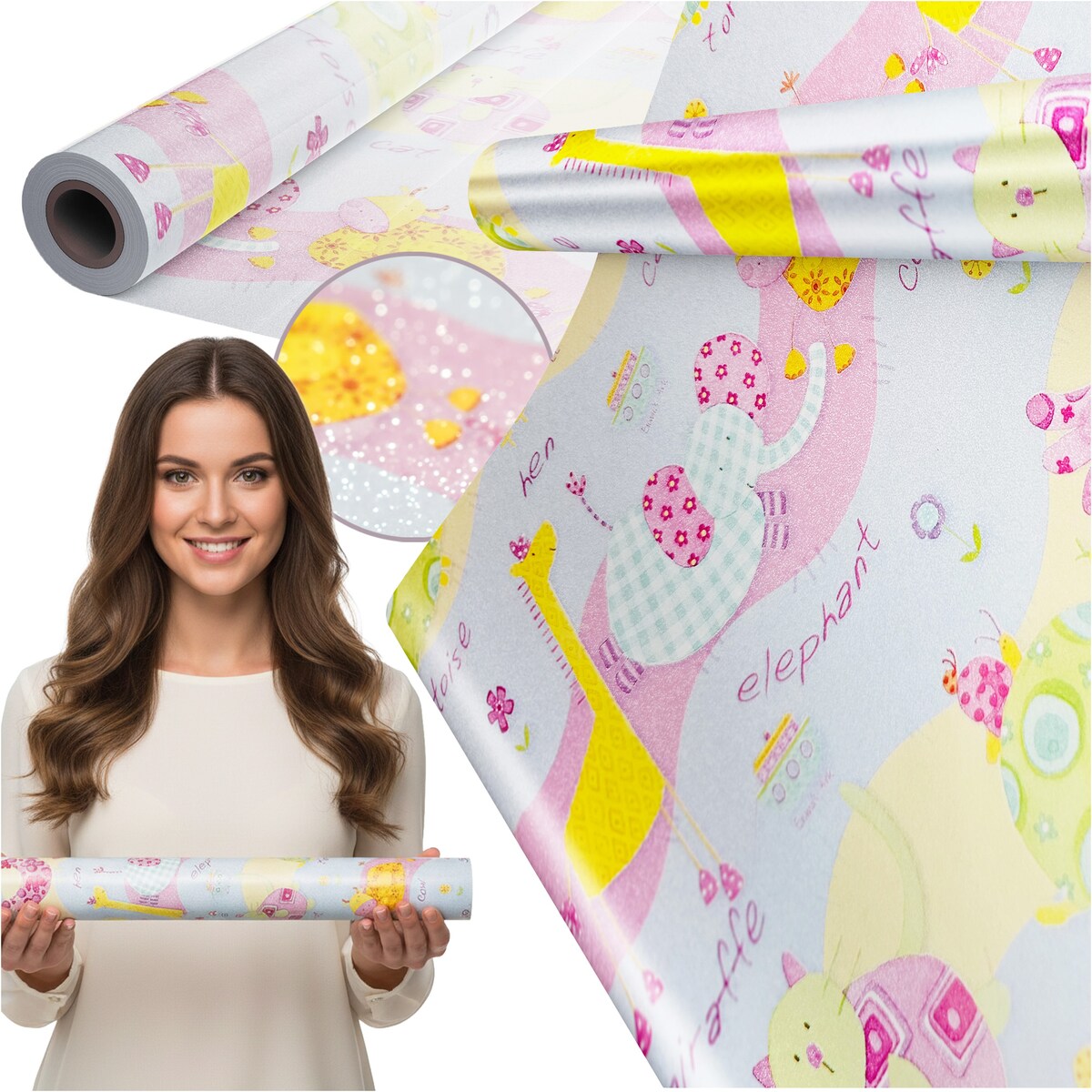 Papier Prezentowy Do Pakowania Prezentów 20 m MEGAROLKA Ozdobny Do Paczek Na Walentynki Urodziny