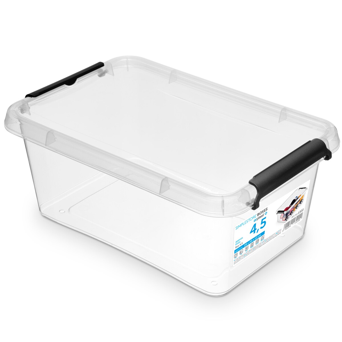 Pojemnik Plastikowy Pudełko Z Pokrywą Pudło Box Do Przechowywania 4,5L