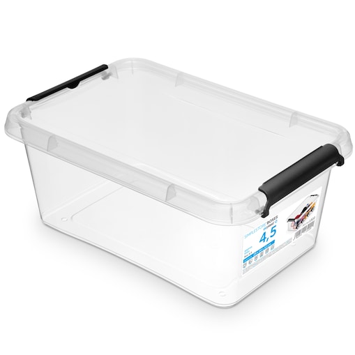 Pojemnik Plastikowy Pudełko Z Pokrywą Pudło Box Do Przechowywania 4,5L