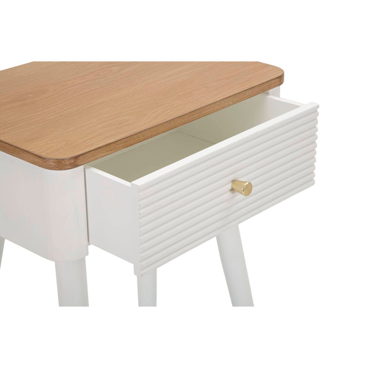 Szafka nocna z szufladą i drewnianym blatem
