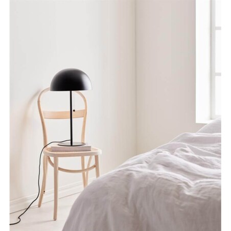 Czarna lampa stojąca Dome nowoczesna na szafkę nocną
