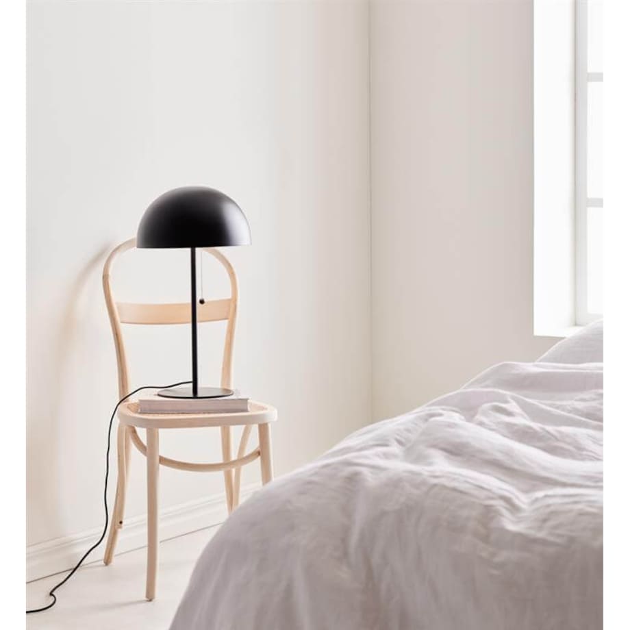 Czarna lampa stojąca Dome nowoczesna na szafkę nocną