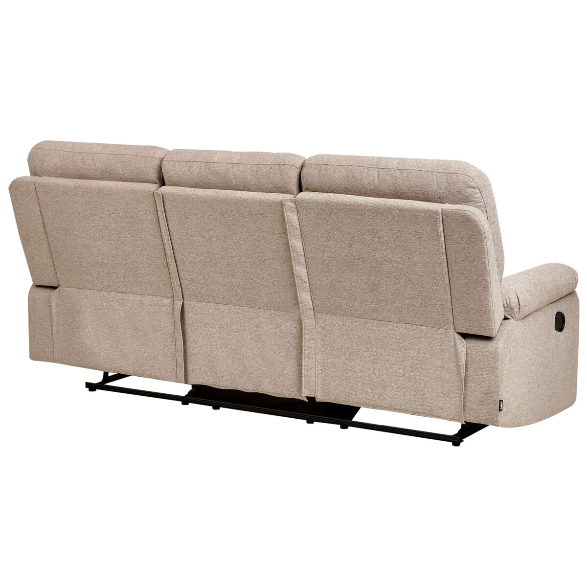 Sofa z manualną funkcją relaksu 3-osobowa beżowa BERGEN