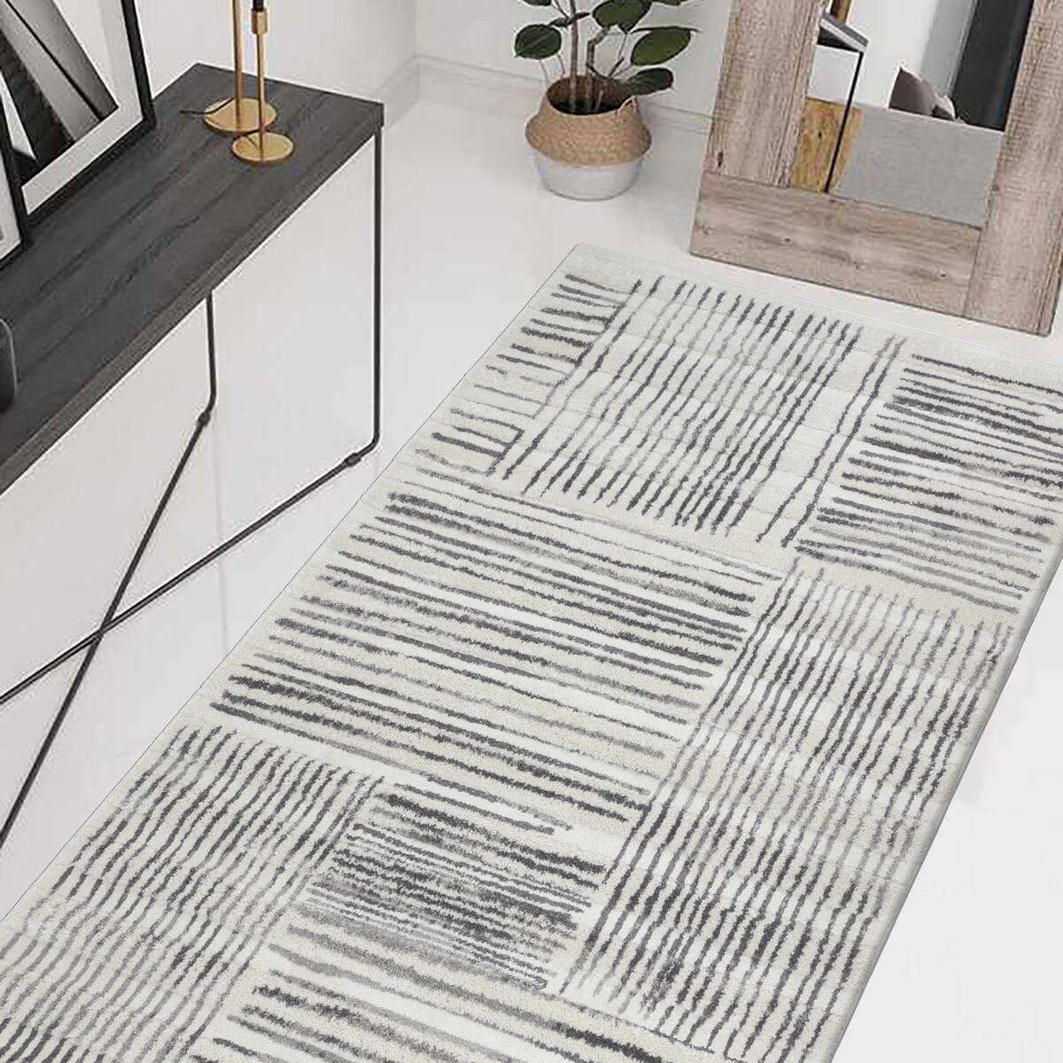 Dywan nowoczesny Mono 80x150 cm Abstrakcja kremowy