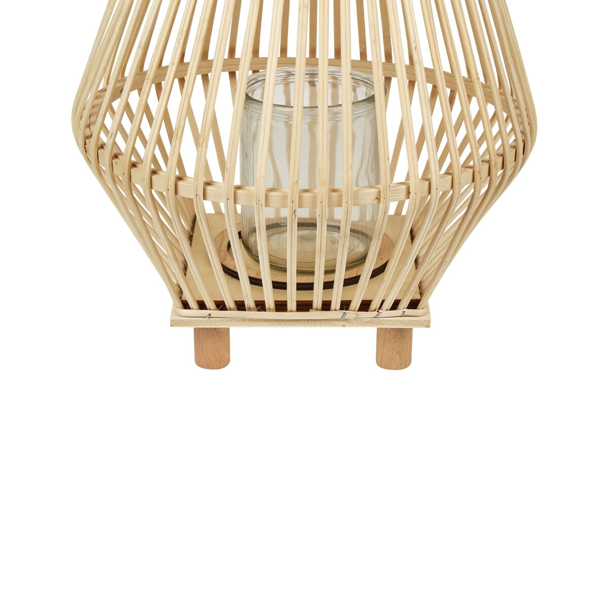 Lampion drewniany 58 cm jasny LEYTE