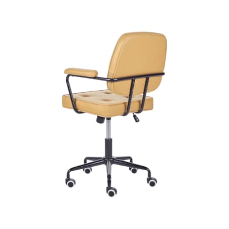 Krzesło biurowe regulowane ekoskóra żółte PAWNEE