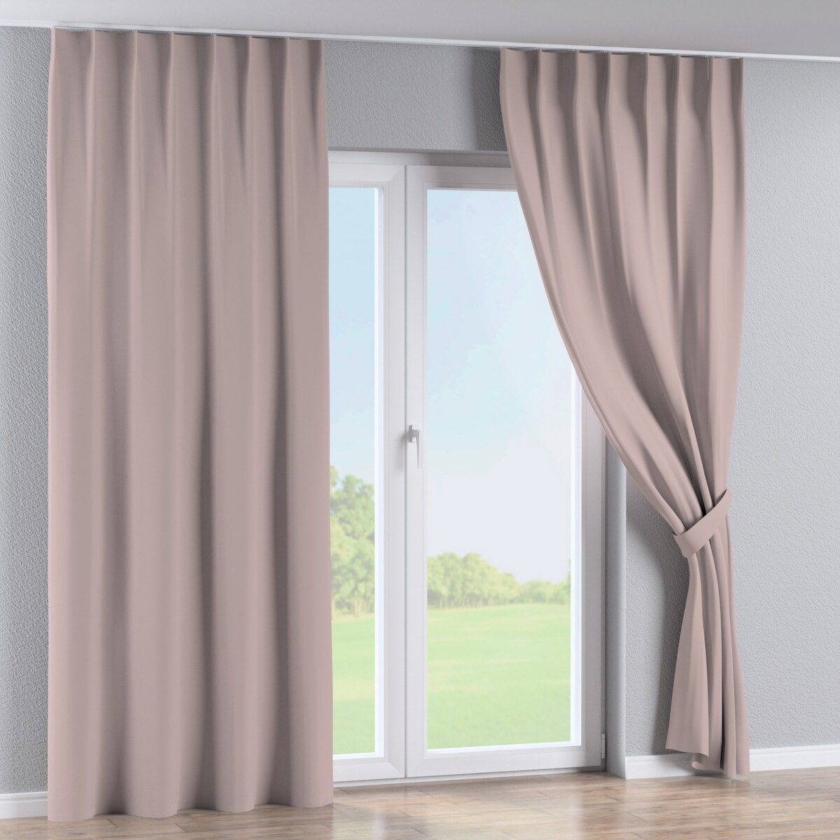 Zasłona na haczykach flex pojedynczych 130x260 różany beż