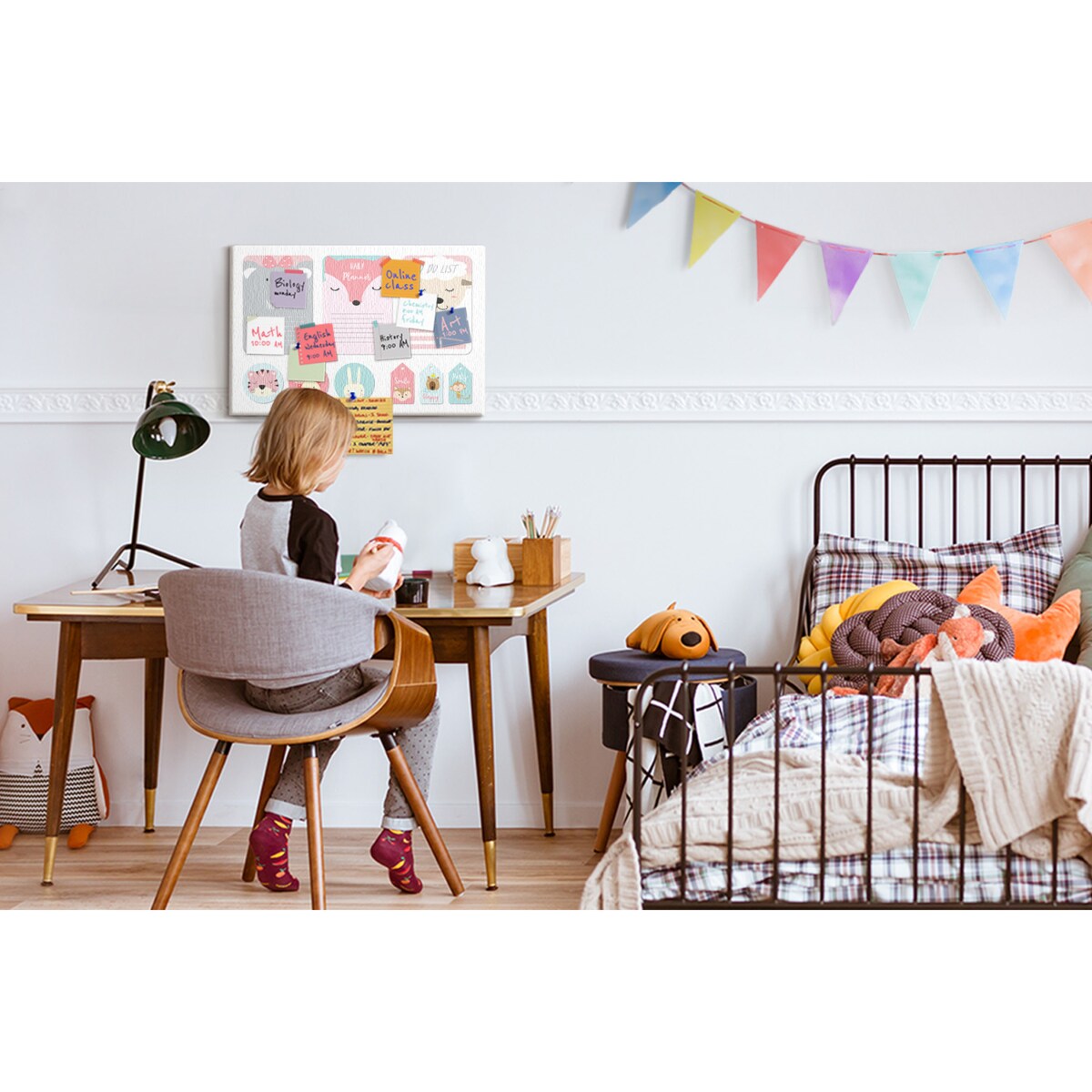 Tablica korkowa Zwierzątka 60x40cm - drewniane pinezki