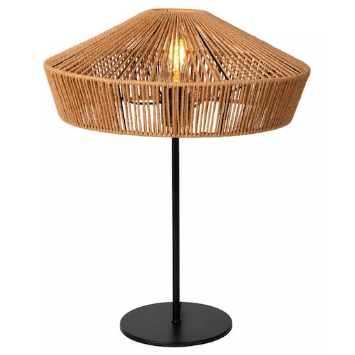 Stołowa lampa stojąca Yunkai do gabinetu drewniana czarna