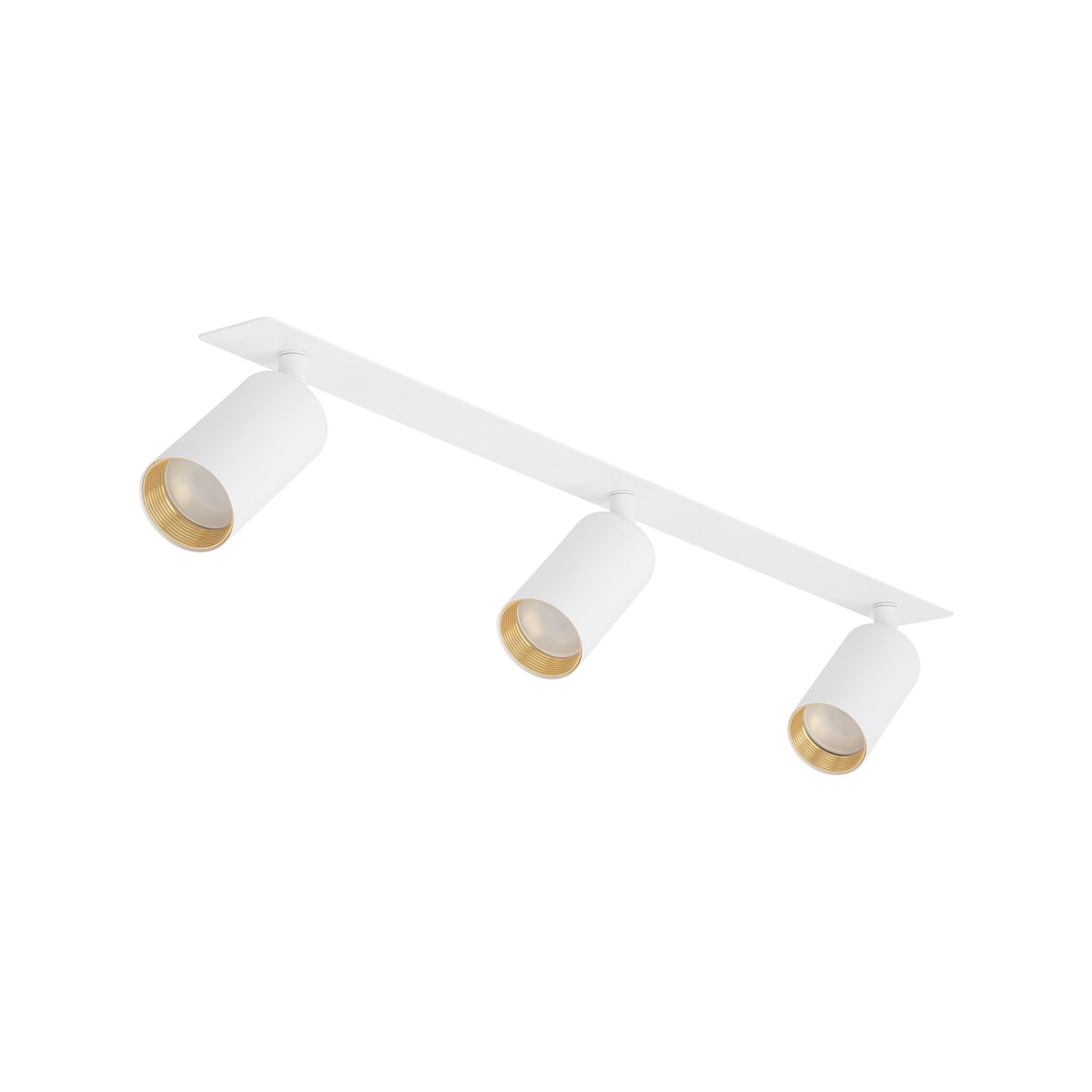 Lampa podtynkowa potrójna TK Lighting AMIS WHITE 10812 – 3x GU10 regulowane spoty białe ze złotym akcentem