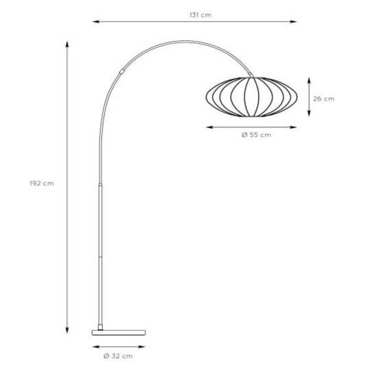Łukowa lampa podłogowa Corina 03747/60/38 Lucide do sypialni beżowa