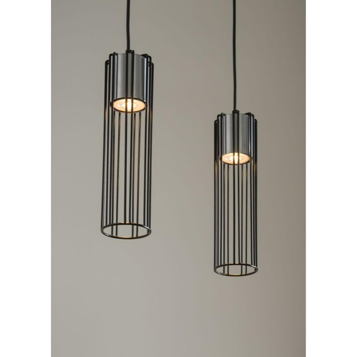 Srebrna lampa wisząca Fobia industrialny zwis druciaki