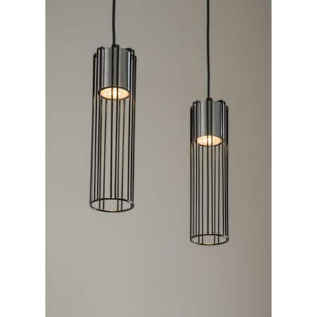 Srebrna lampa wisząca Fobia industrialny zwis druciaki