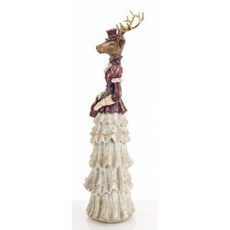 Figurka - elegancka pani jeleń 41x12,5x10,5 cm ELEGANTE-2 w długiej sukni