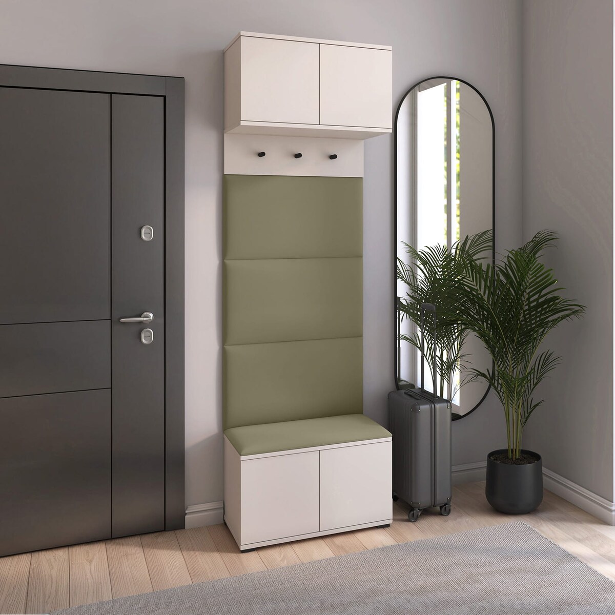 Garderoba Napoli wersja 5 z panelami Trinity 27 cashmere