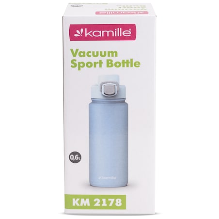 Kubek termiczny z blokadą i ustnikiem butelka 600ml niebieski mat KAMILLE
