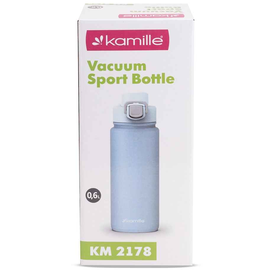 Kubek termiczny z blokadą i ustnikiem butelka 600ml niebieski mat KAMILLE