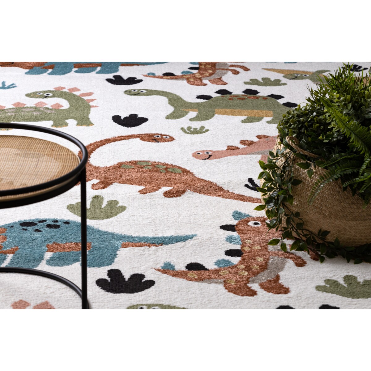 Dywan FUN Dino dla dzieci, dinozaury krem 120x170 cm